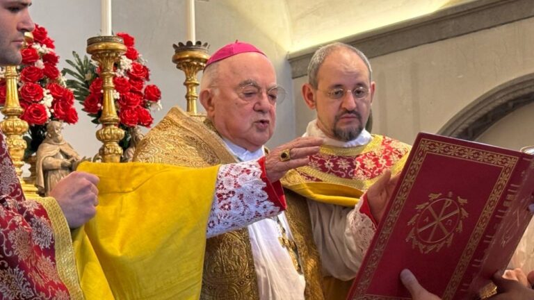 Archbishop Vigano performing a ceremony.
