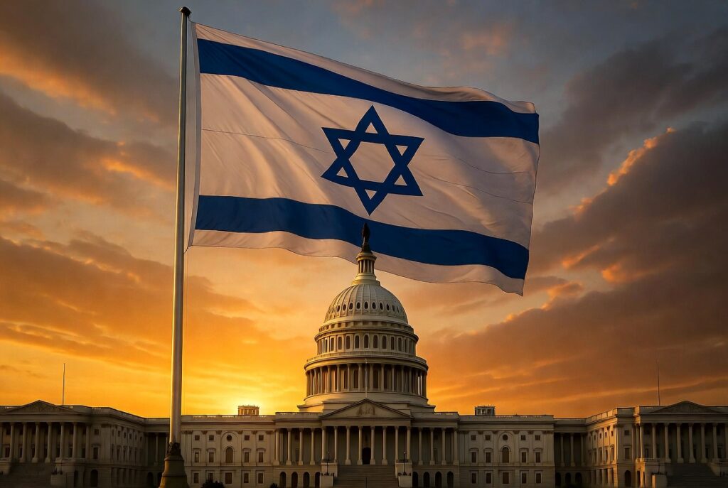US Capitol and Israli flag